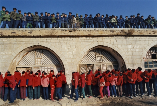 1990，Shanxi Province. Beside the big cities,there is little school uniform school uniforms, boys and girls' clothing are always so utterly different. photo by Li Qianguang